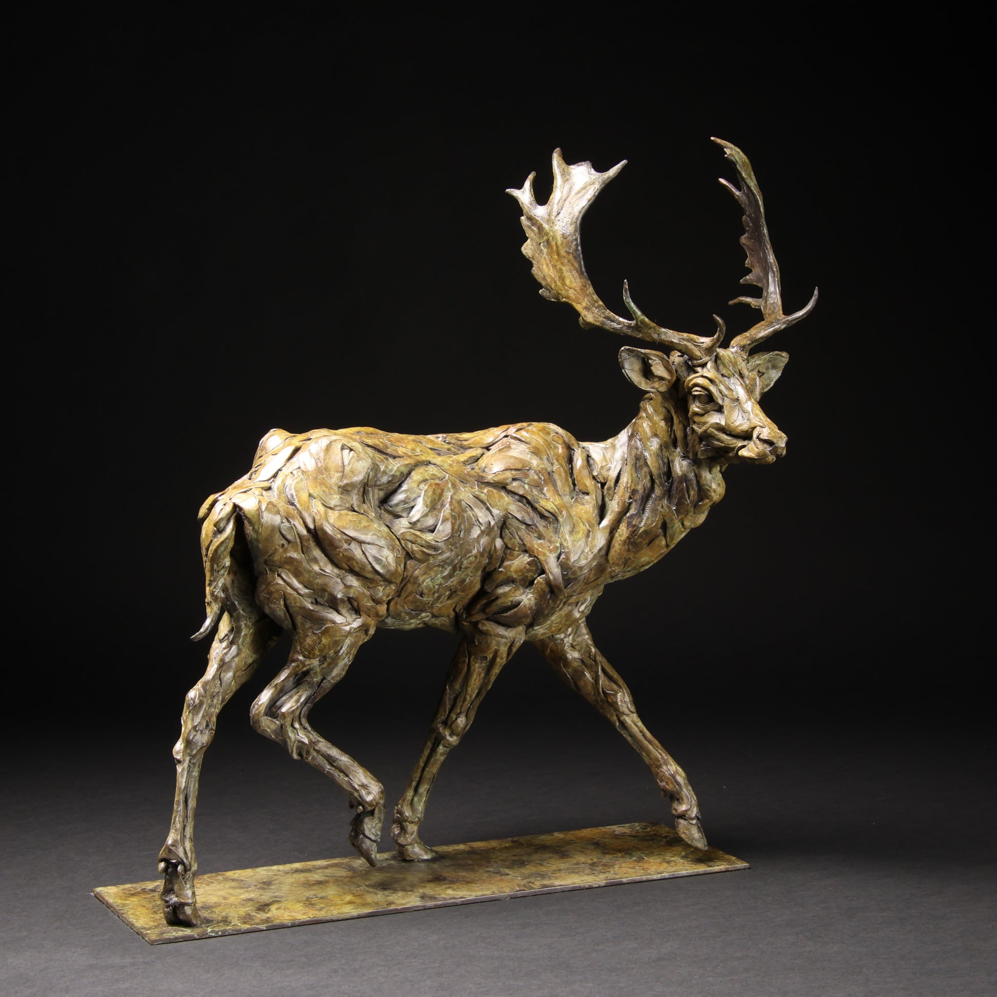 Will Montomery bronze sculpture fallow deer