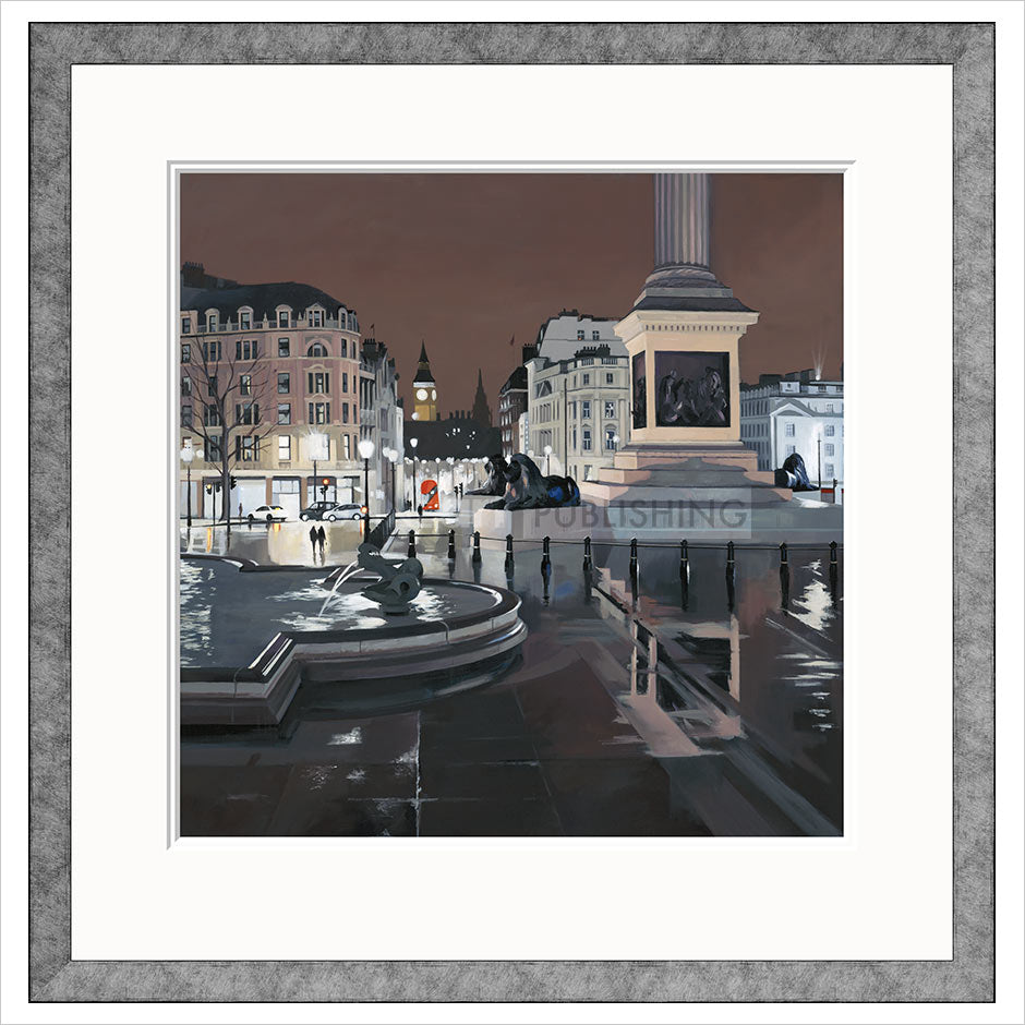 Jo Quigley Rainy Night Trafalgar Square