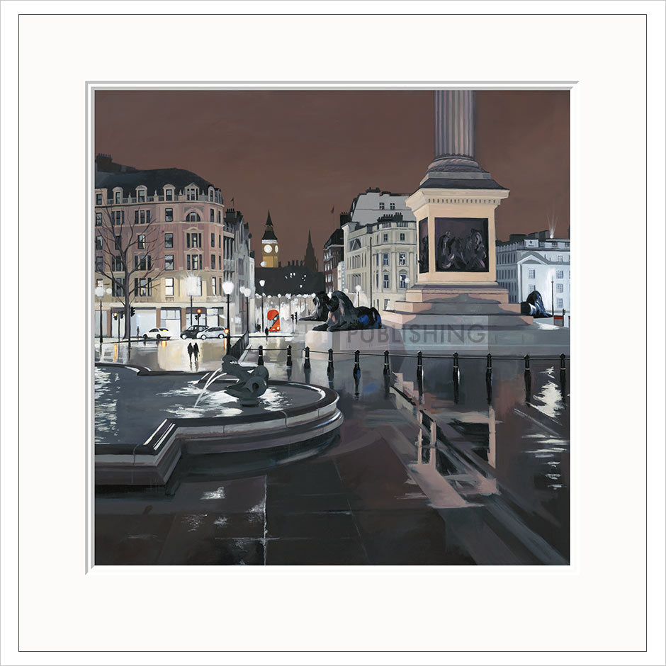 Jo Quigley Rainy Night Trafalgar Square