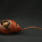 Bronze sculpture wren in maple leaf