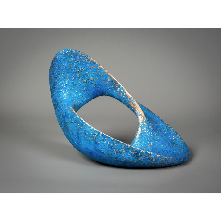 Adam paddon small blue bronze sculpture abstract design