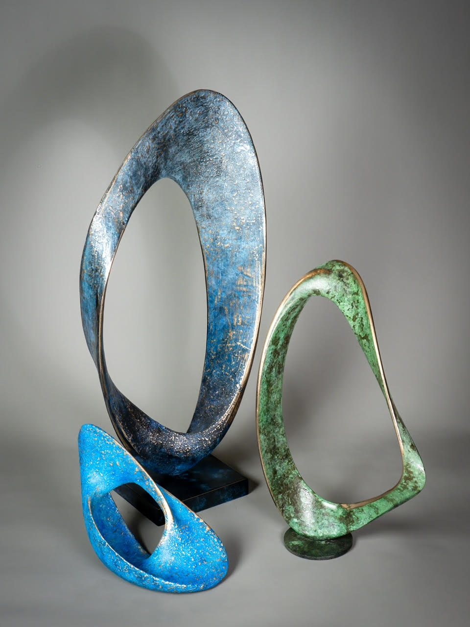 Adam Paddon bronze colour abstract sculptures 