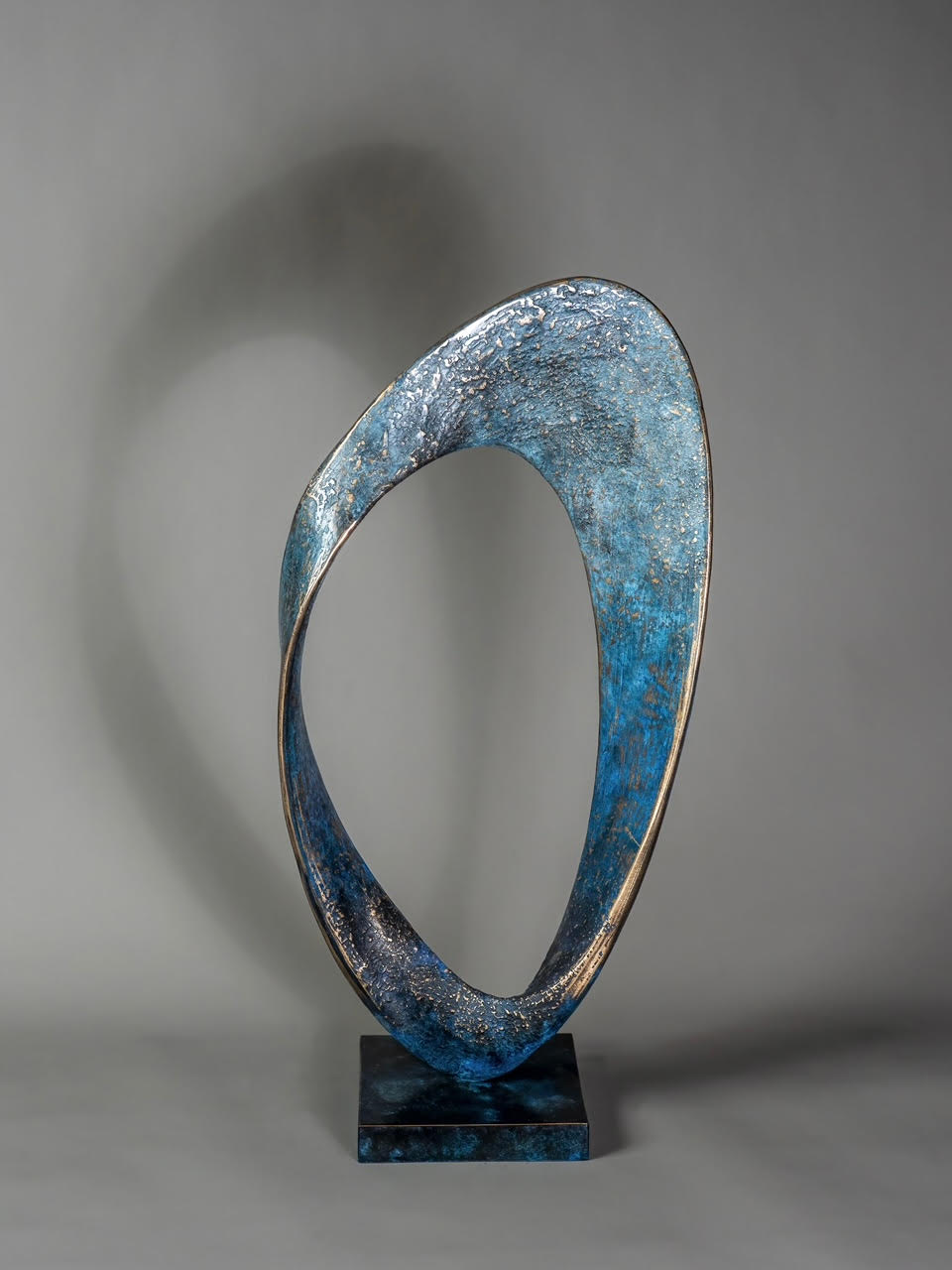 Adam Paddon blue bronze abstract sculpture