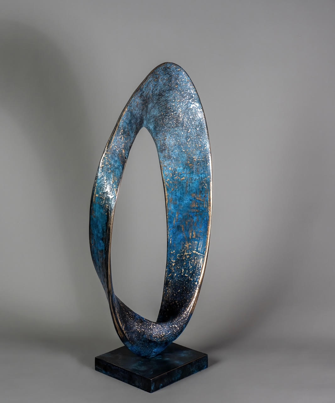 Adam Paddon blue bronze abstract sculpture