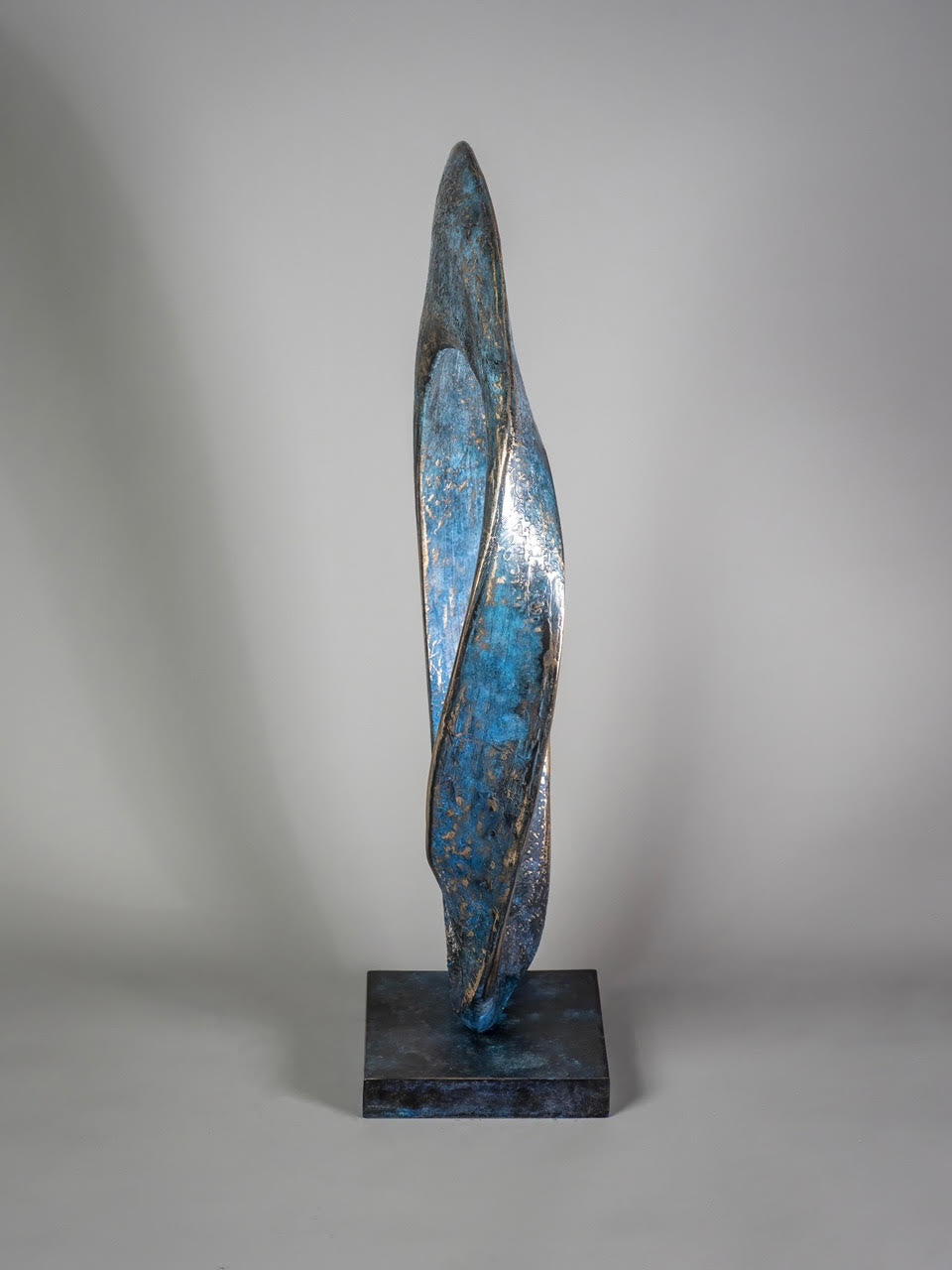 Adam Paddon blue bronze abstract sculpture