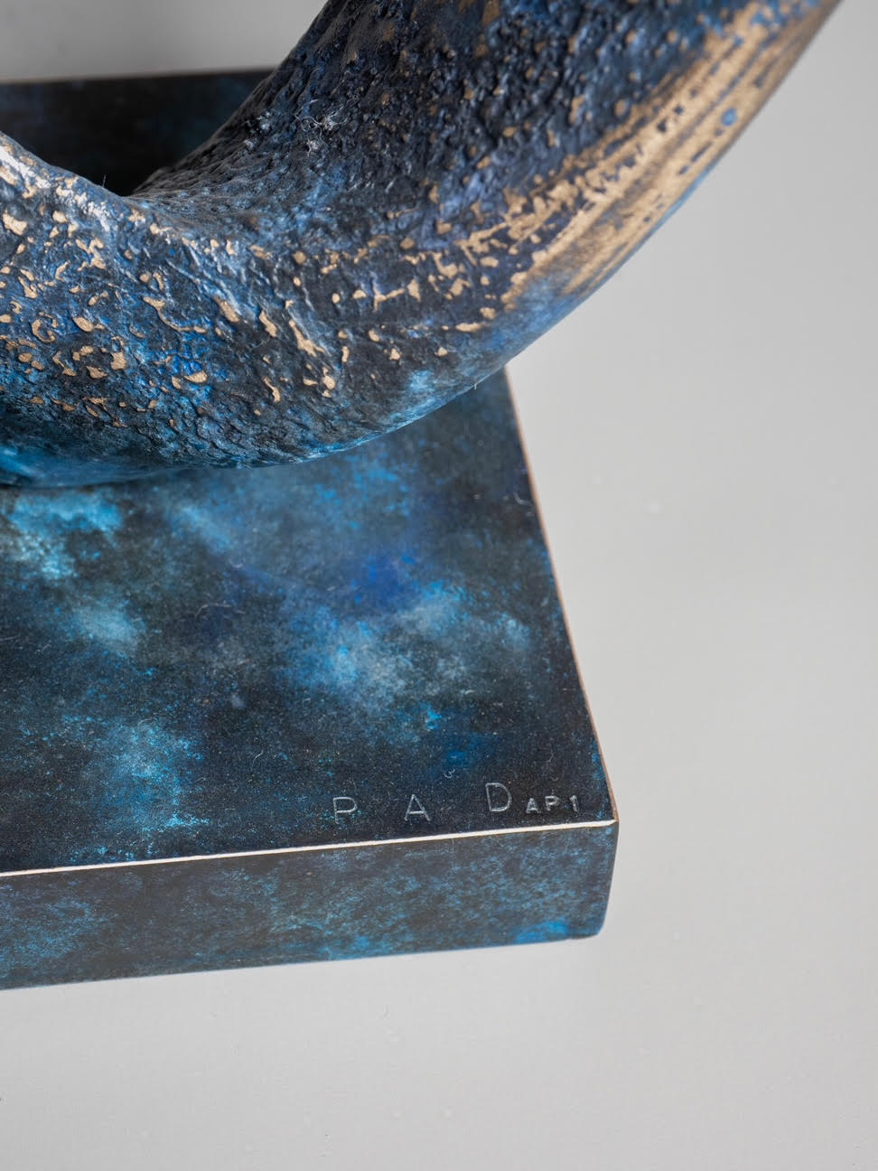 Adam Paddon blue bronze abstract sculpture