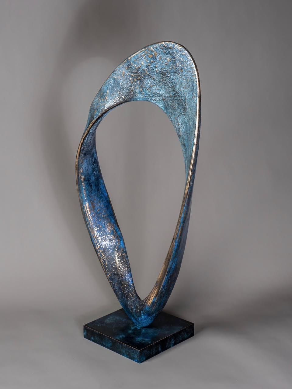 Adam Paddon blue bronze abstract sculpture