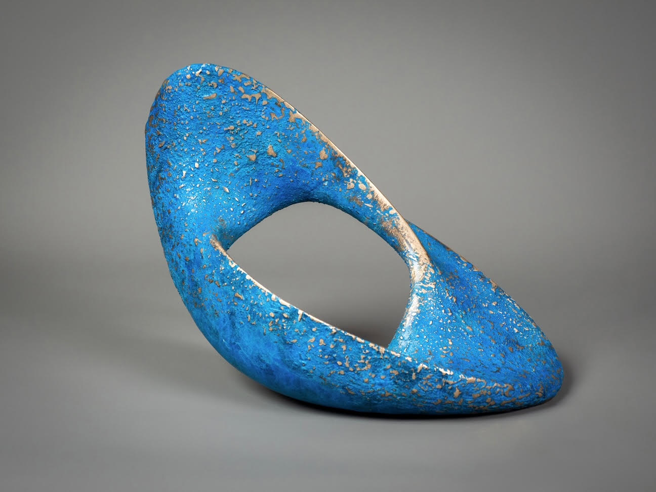 Adam Paddon bronze abstract blue sculpture