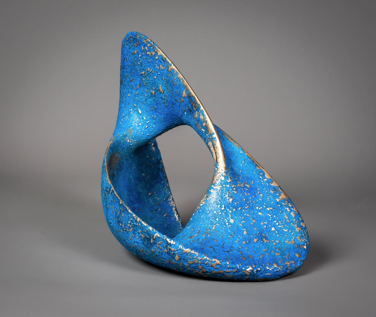 Adam Paddon bronze abstract blue sculpture