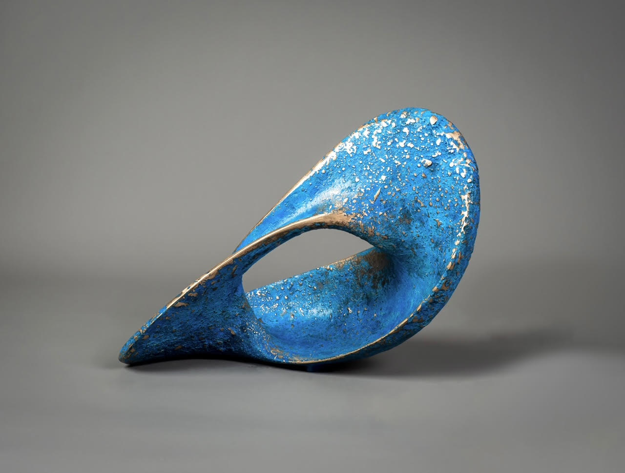 Adam Paddon abstract blue bronze sculpture