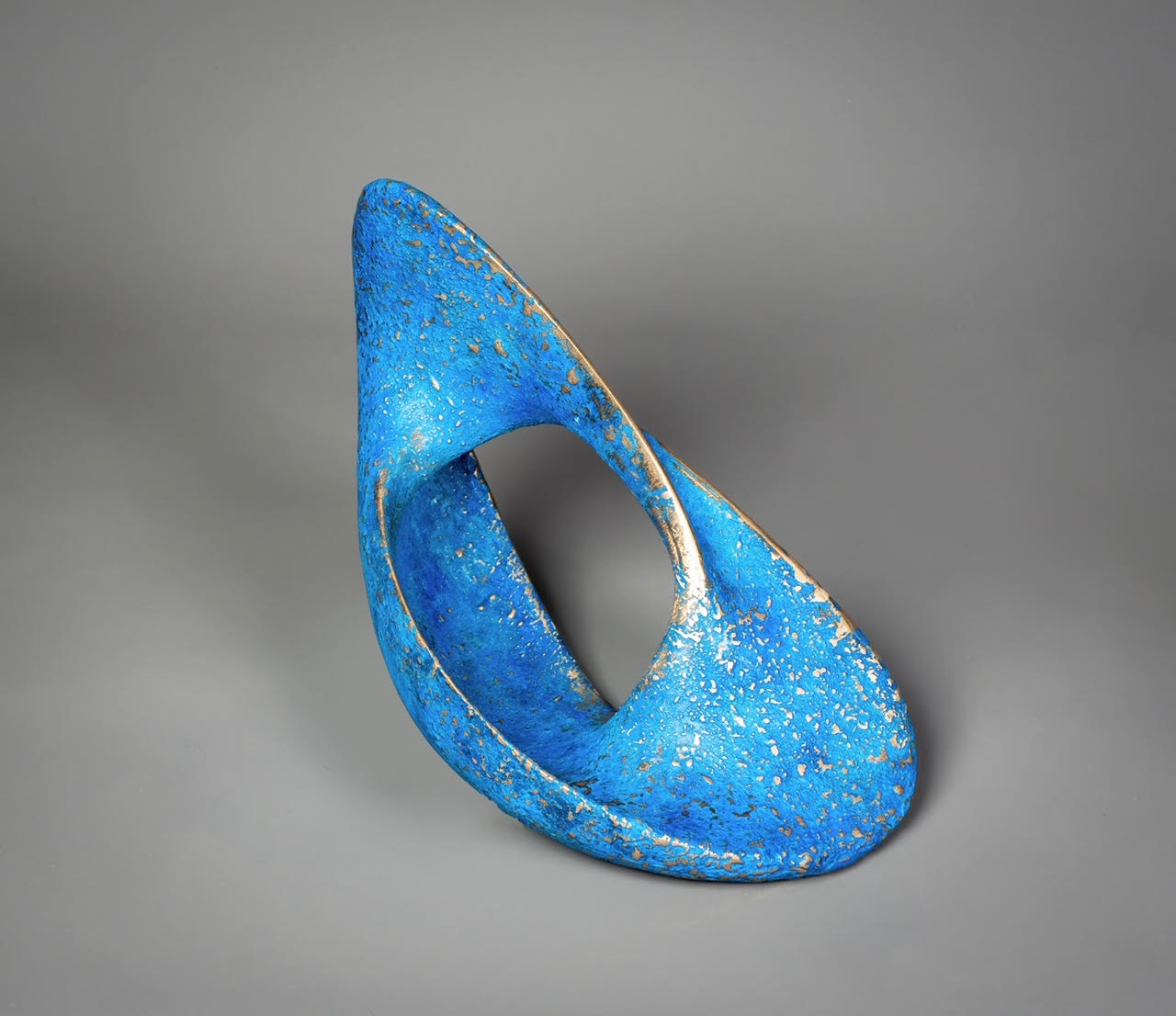 Adam Paddon bronze abstract blue sculpture