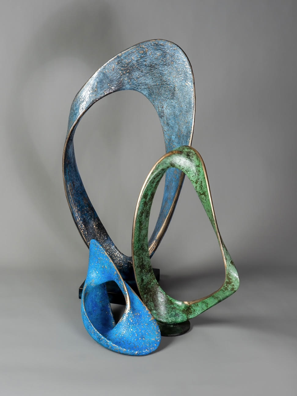 Adam Paddon bronze colour abstract sculptures 